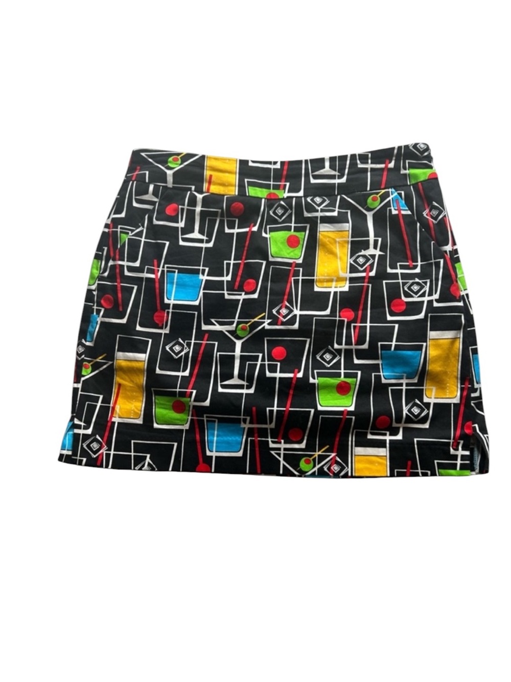 Loud Mouth Ladies Skort with Black Geometric Print